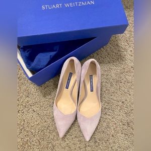 Stuart Weitzman Anny Pointed Toe Suede Leather Pump Lilac Size 5.5